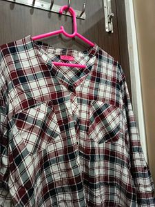 Checkered Casual Slim Neck Shirt