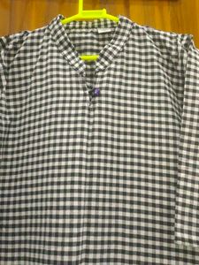 Checked Black & White Shirt kurti pant