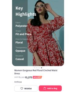Antheaa Floral Cinched Waist Dress 🍒