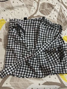 Checkered Wrap Skirt