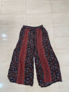 🤩Boho Queen Alert!Indigo &amp; Red Flared Palazzo💃✨