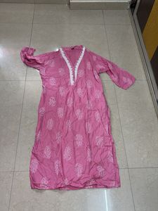 Pink Printed Kurta