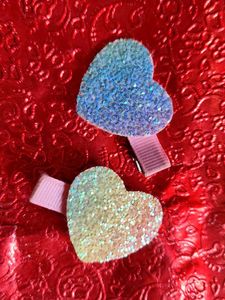 Sparkly Heart Hair Clips