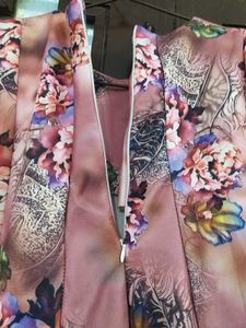 Floral Midi Dress Frock Without Sleeves