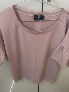 Pink Ruffle Sleeve Top - Medium