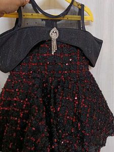Beautiful Black. Partywear Frock For 1_2 Year Girl