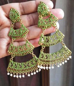 Green Dangle Earrings