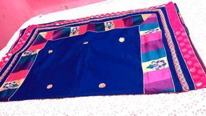Blue Embroidered Saree
