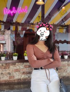 🔥Brown Ribbed Full Sleeves Top🔥