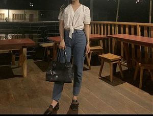 Polka Dot Tie-Front Top