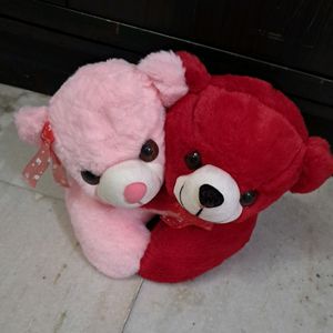 SOFT TOY PINK AND RED TEDDY 🐻