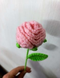 🩷🥀 Cute Handmade Crochet Pink Rose Flower🌹✨