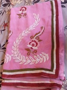 Pink Embroidered Saree