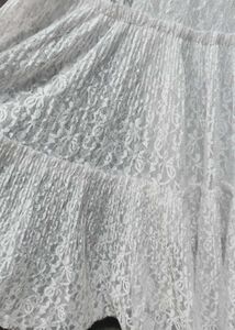 Flared Midi White skirt Korean/Vintage