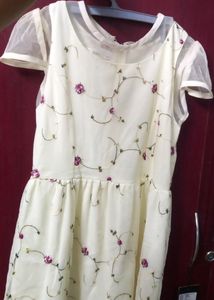 Embroidered White Dress