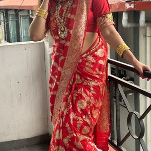 Elegant Red Saree Asopalav Banarasi Pure Handmade