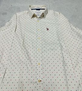 Us Polo White Printed Shirt