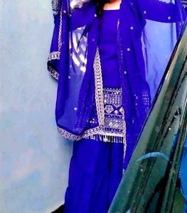 Blue Embroidered Kurta Set