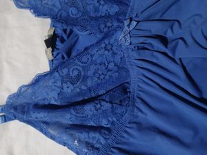 Blue Lace Trim Lingerie Top