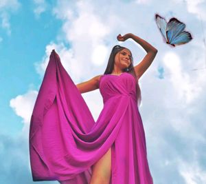 Purple Slit Gown
