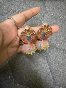 Peacock Jhumka Earrings