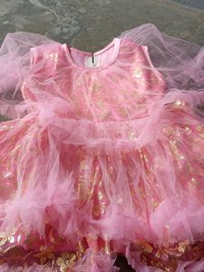 Girls Pink Net Frock