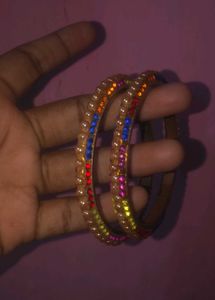 Colorful Beaded Bangles (Set of 2)