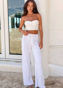 White Wide Leg Pants
