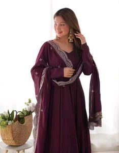 Elegant Maroon Anarkali Suit
