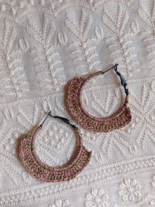 Colorful Crocheted Hoop Earrings