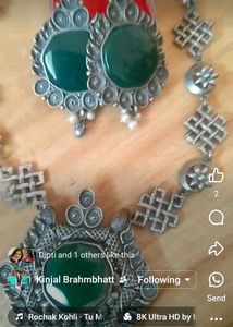 Green Agate &amp; Silver Statement Necklace