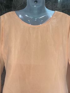 Peach Embroidered Kurta