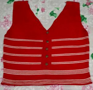 Red Striped Knit Top