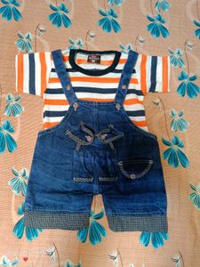 Cute Baby Overalls Dungree Set
