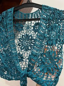 Crochet Blue Shrug