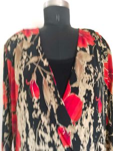 plus size Floral Wrap Top