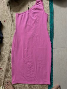 Pink One-Shoulder Mini Dress
