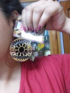 Light Wood Crafted Earrings