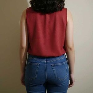 Red Sleeveless Blouse