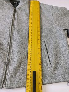 ZARA Gray Oversized Bomber Jacket | Size L XL