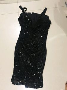 H&amp;M Shimmer Bodycon Cowl Neck Dress