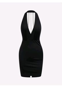 Savana&#39;s Back Chain Black Dress
