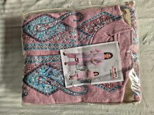 Pink Embroidered Wool Cardigan SUIT Set
