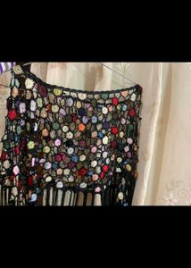 Crochet Fringe Pancho Handmade