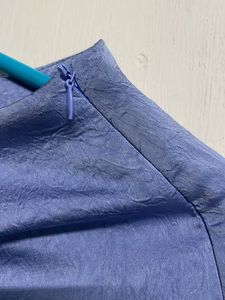 Satin A-line baby Blue Skirt