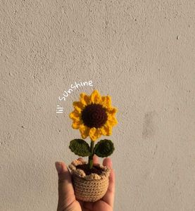 Mini Crochet Sunflower Plant Decor