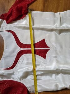 Silk off White Kurti &amp; Maroon Full Sleeve