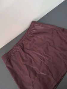 burgundy Faux Leather Mini Skirt