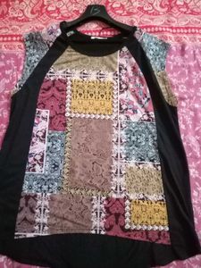 Patchwork Print Sleeveless Top