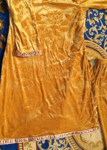 Gold Floral Velvet Salwar Kameez